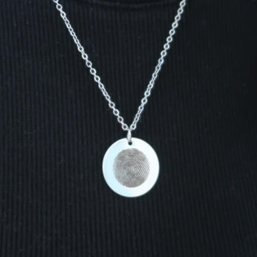 Silver Personalized Fingerprint Necklace